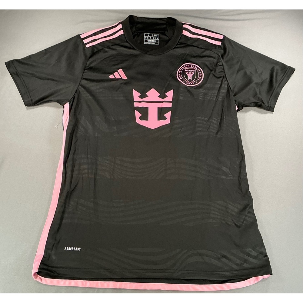 Adidas Inter Miami CF Messi 10 Away Jersey Black Pink Kids Large Soccer Shirt